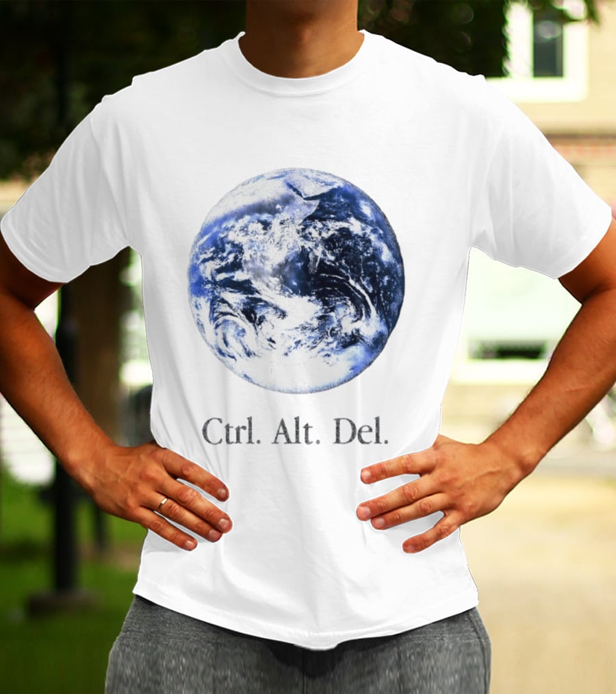 Earth Ctrl Alt Del Retro Computing Humor T-Shirt