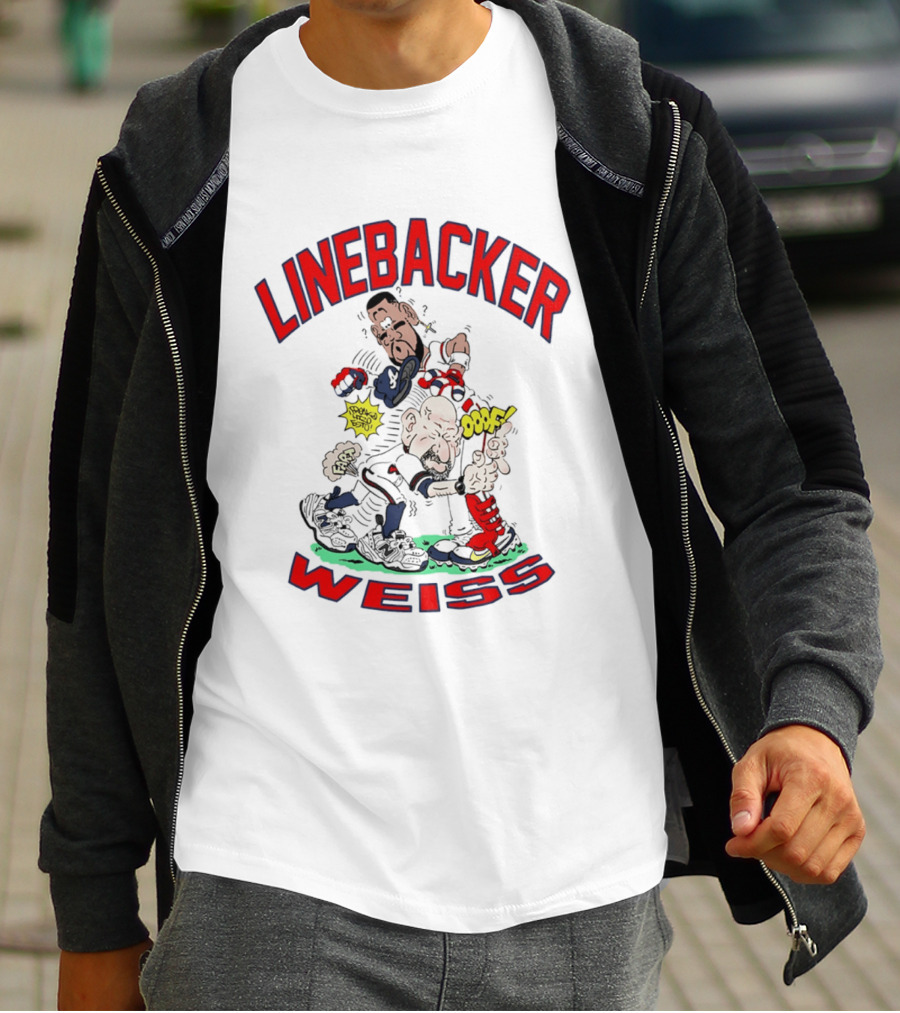 Linebacker Weiss Walt Weiss Caricature Comic Style Action T-Shirt