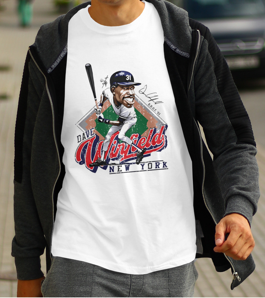 Dave Winfield New York Yankees Bruce Stark Collection Caricature MLB H.O.F. 2001 T-Shirt