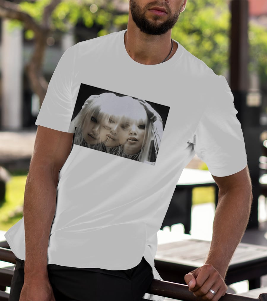 Lisa Bad Angel Gothic Aesthetic Triple Exposure Faces T-Shirt