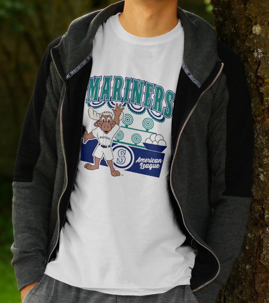 Seattle Mariners Moose Mascot American League 2026 Step Back Up T-Shirt