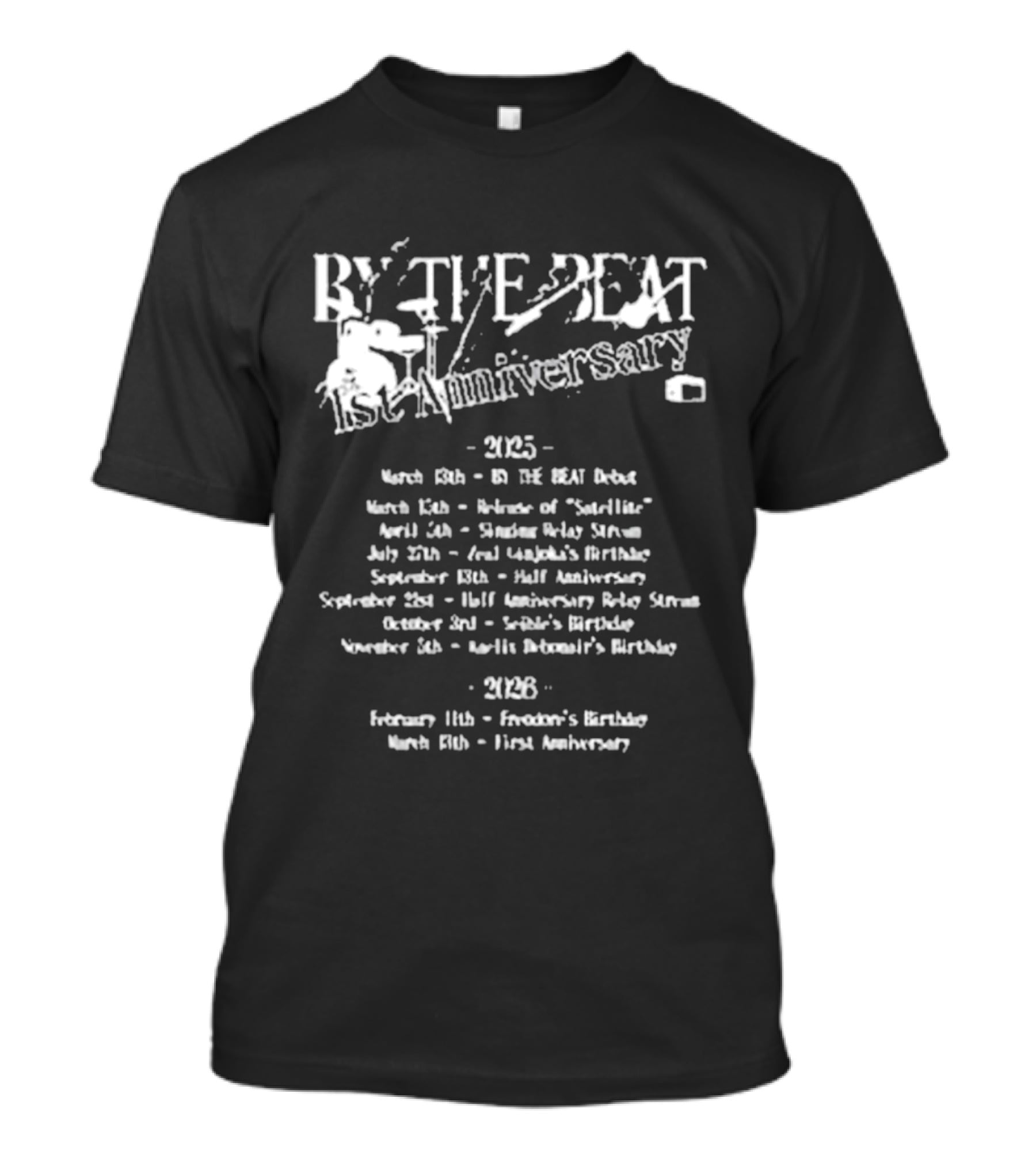 BY THE BEAT 1st Anniversary 2025 Events Calendar Highlights T-Shirt