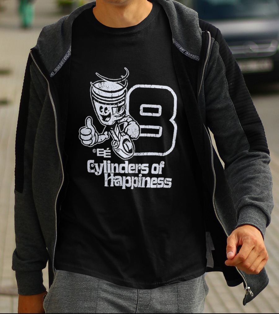 8 Cylinders Of Happiness Emoji Character Thumbs Up T-Shirt