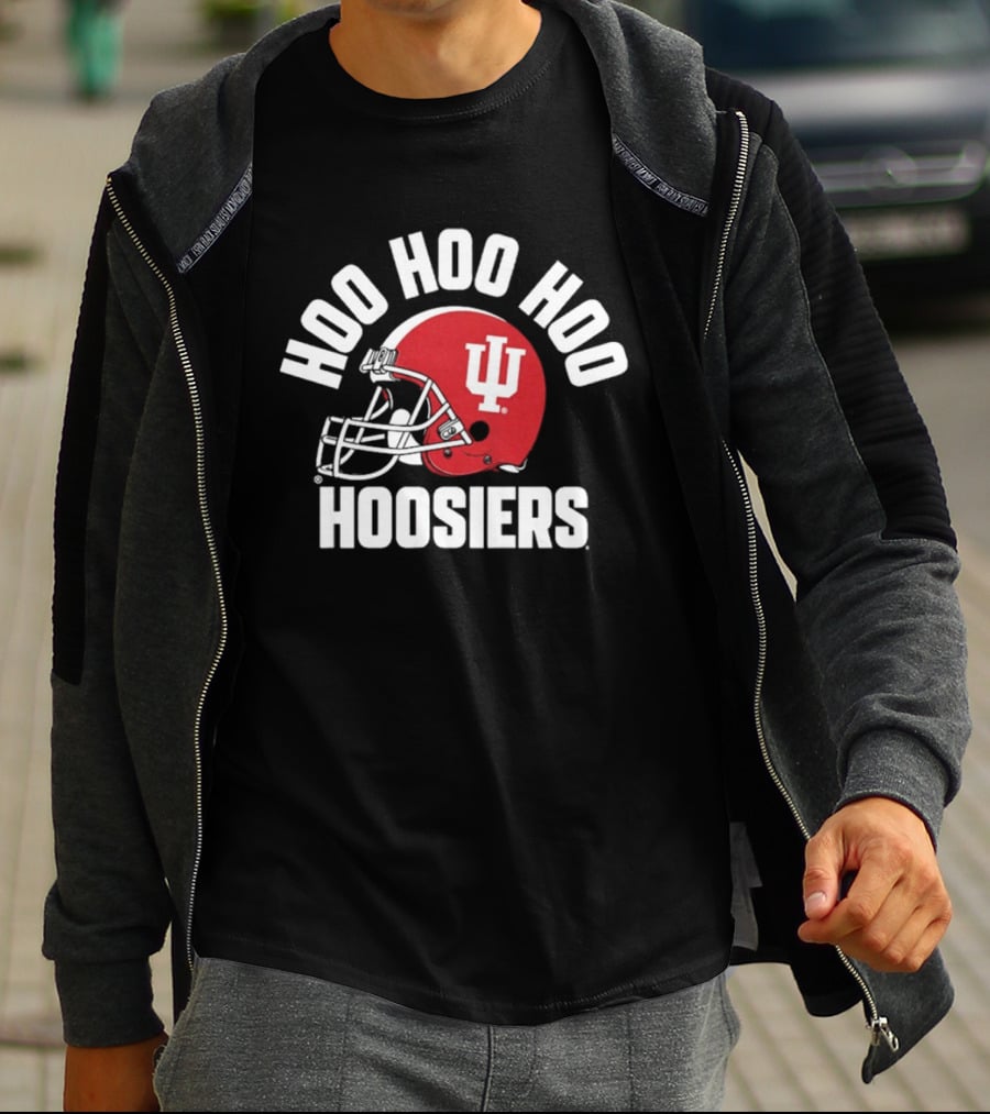 Indiana Hoosiers Hoo Hoo Hoo Football Helmet Logo Hoosiers T-Shirt