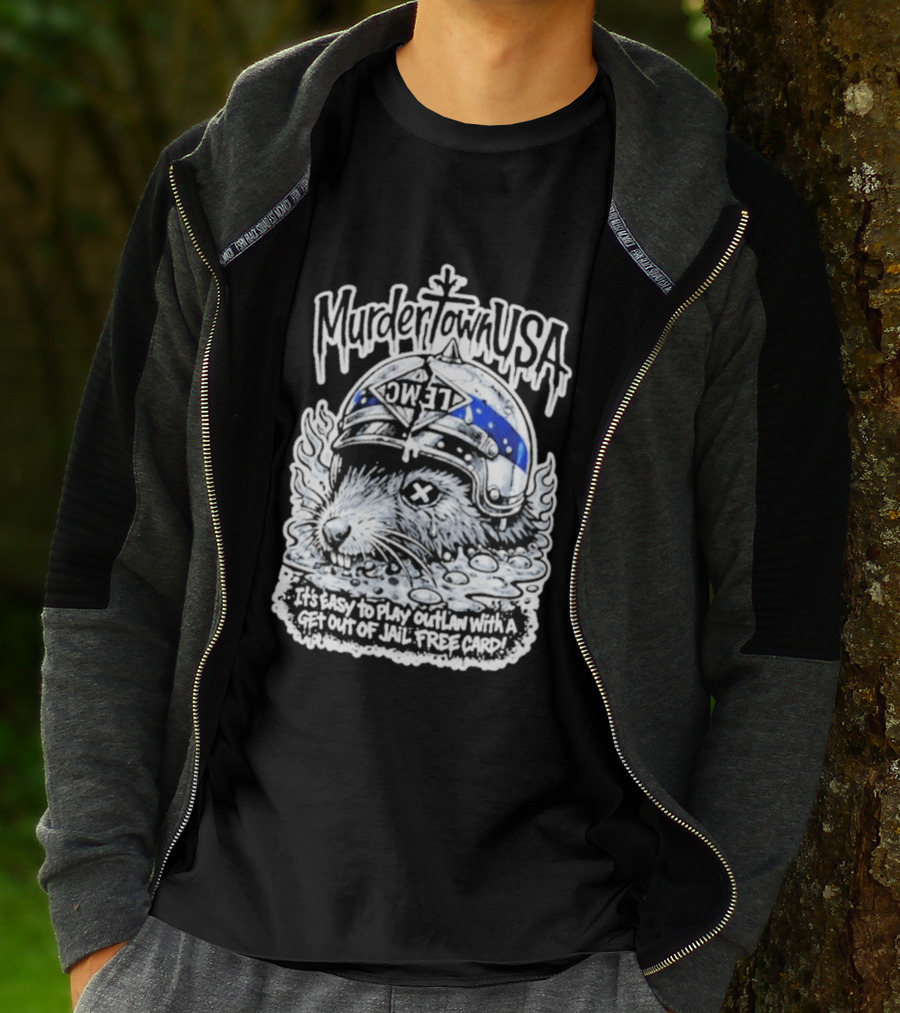Murder Town USA It's Easy To Play Outlaw Get Out Of Jail Free Card Wild West T-Shirt