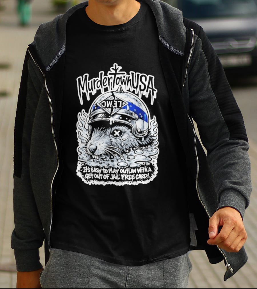 Murder Town USA It's Easy To Play Outlaw Get Out Of Jail Free Card Wild West T-Shirt