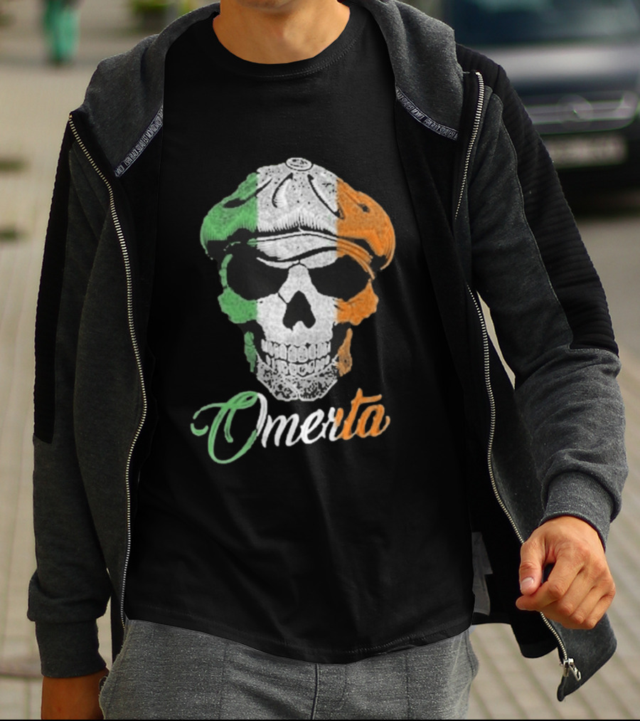 Omerta Irish Skull Tricolor Beret T-Shirt