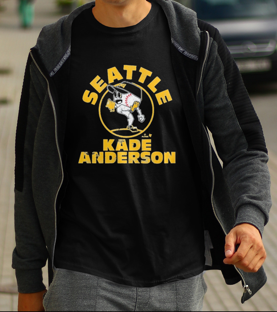 Seattle Kade Anderson Vintage Baseball Motif T-Shirt