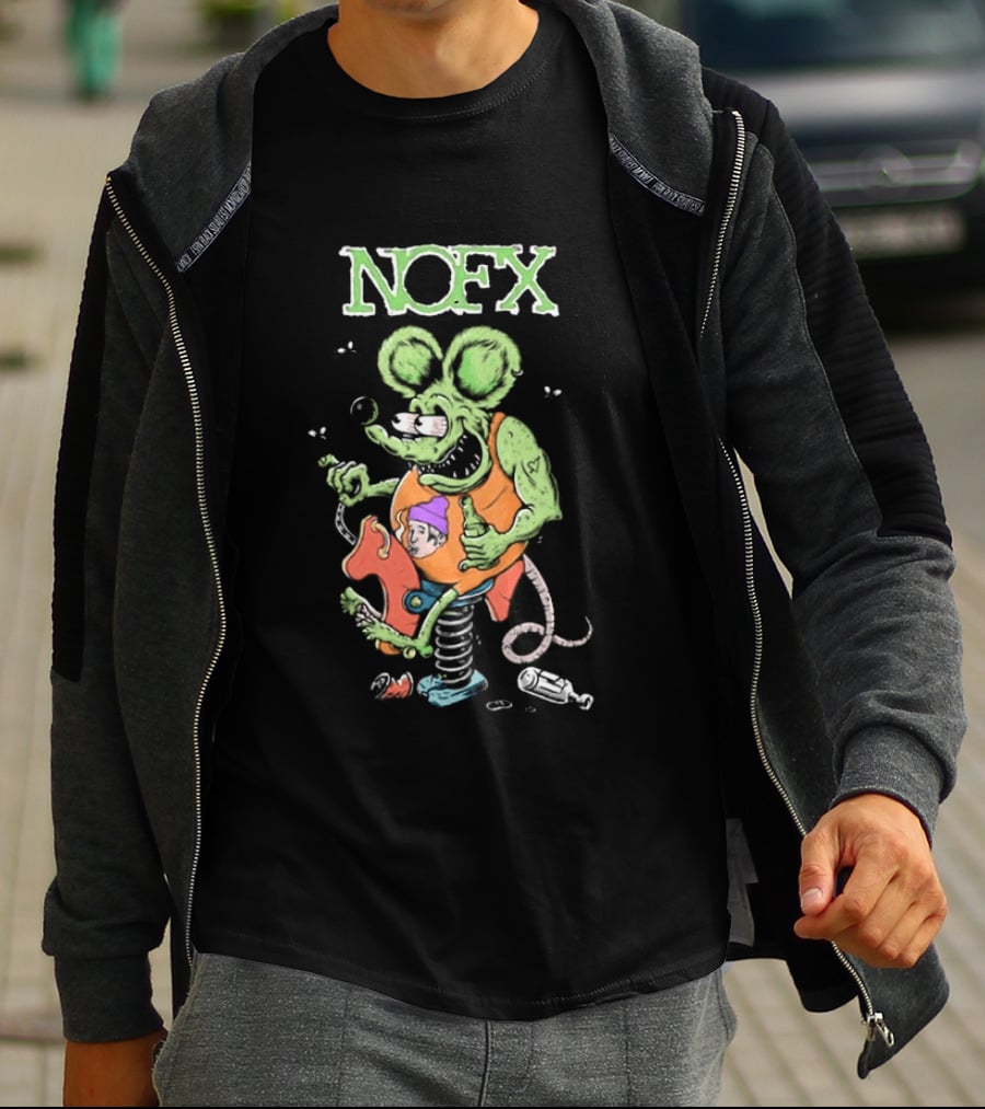 NOFX 40 Years Rat Fink Spring Loaded Cartoon T-Shirt