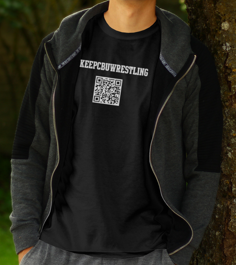 Keep CBU Wrestling QR Code Opposing Teams T-Shirt