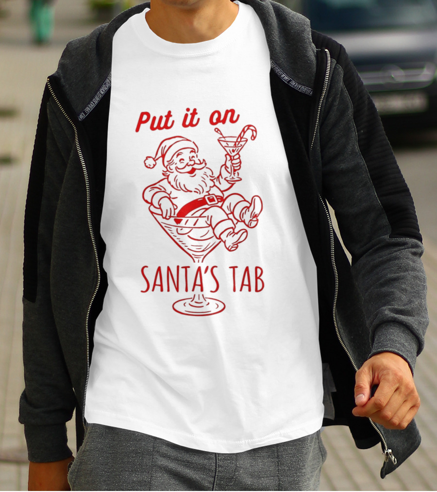 Put It On Santa's Tab Christmas Cheer T-Shirt
