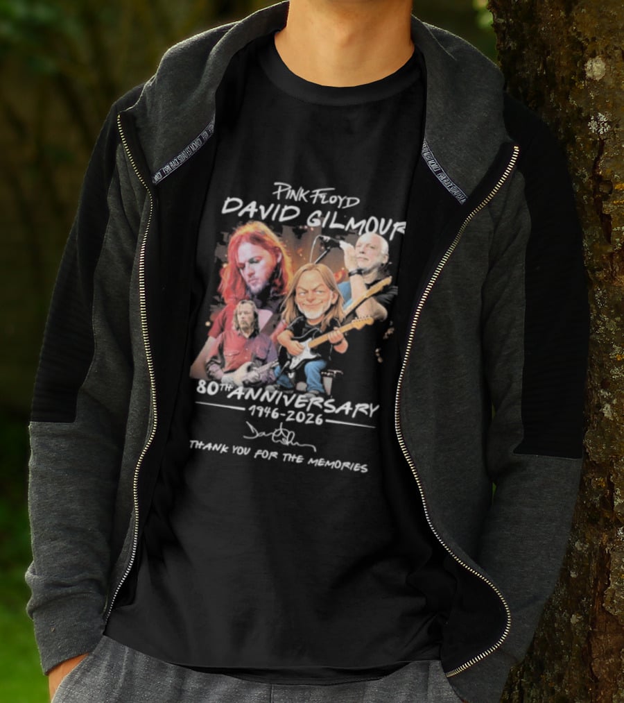 Pink Floyd David Gilmour 80th Anniversary 1946 2026 Thank You For The Memories T-Shirt
