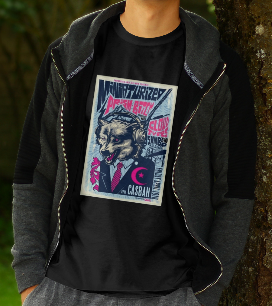 Miniaturized Presents Prism Bitch Cloud Types Sunbend Live At Casbah April 10 2026 T-Shirt