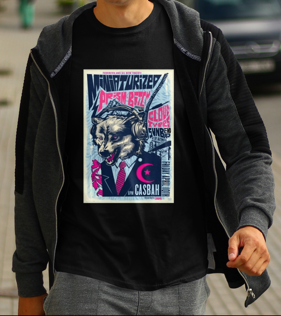 Miniaturized Presents Prism Bitch Cloud Types Sunbend Live At Casbah April 10 2026 T-Shirt