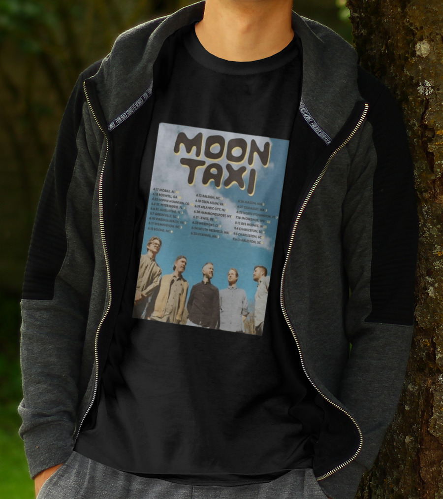 Moon Taxi 2026 Summer Tour Dates With Band Photo Sky T-Shirt