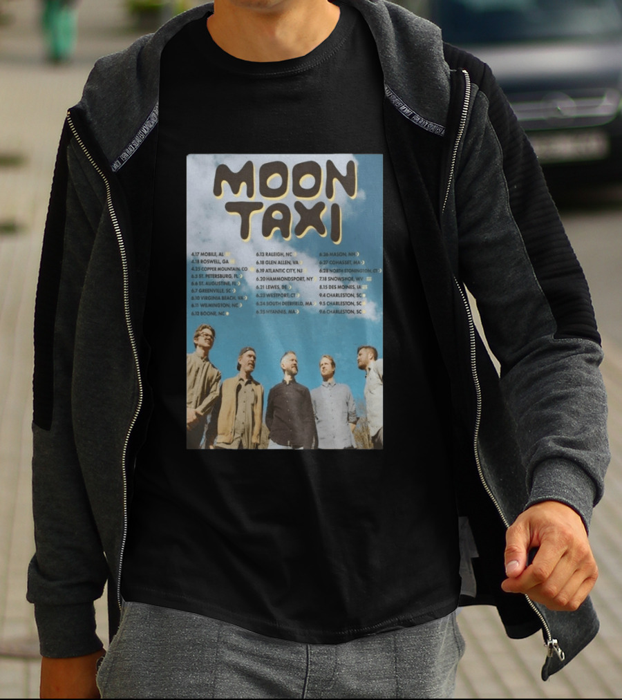 Moon Taxi 2026 Summer Tour Dates With Band Photo Sky T-Shirt