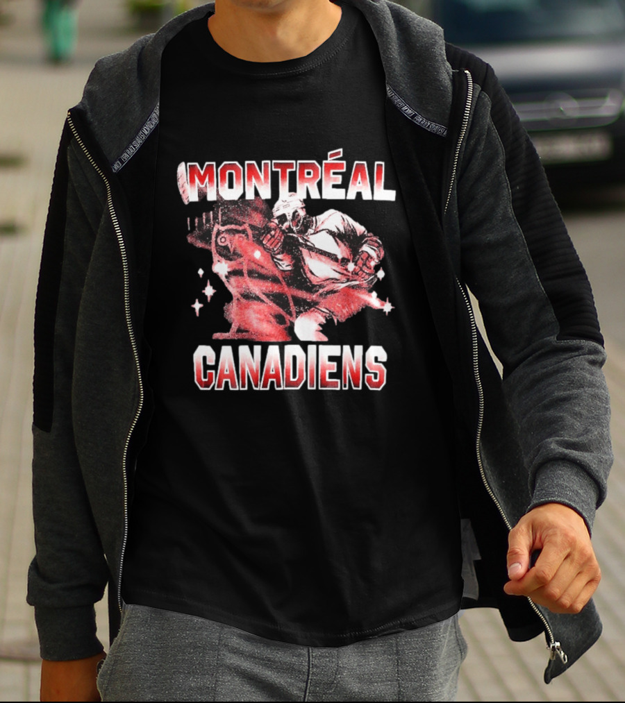 NHL Montreal Canadiens Hockey Goalie Retro Style Red And White T-Shirt
