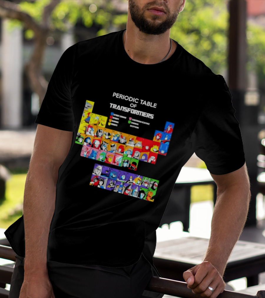 Periodic Table Of Transformers Autobots Decepticons Maximals Predacons T-Shirt