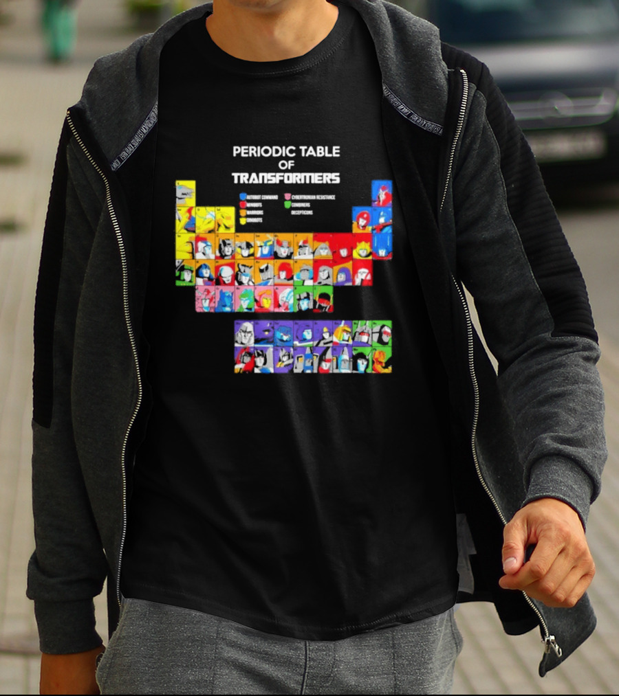 Periodic Table Of Transformers Autobots Decepticons Maximals Predacons T-Shirt