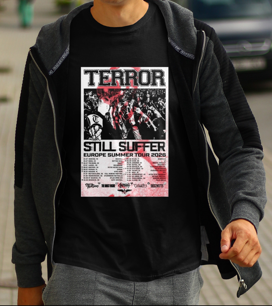 TERROR Still Suffer Europe Summer Tour 2026 With Stick To Your Guns And The Ghost Inside T-Shirt
