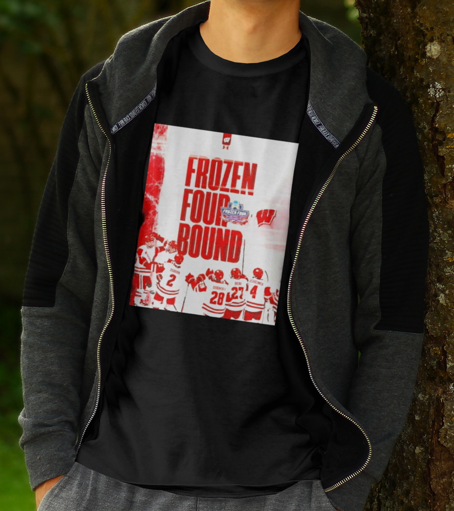 Frozen Four Bound Wisconsin Badgers Men's Ice Hockey Team Celebration T-Shirt