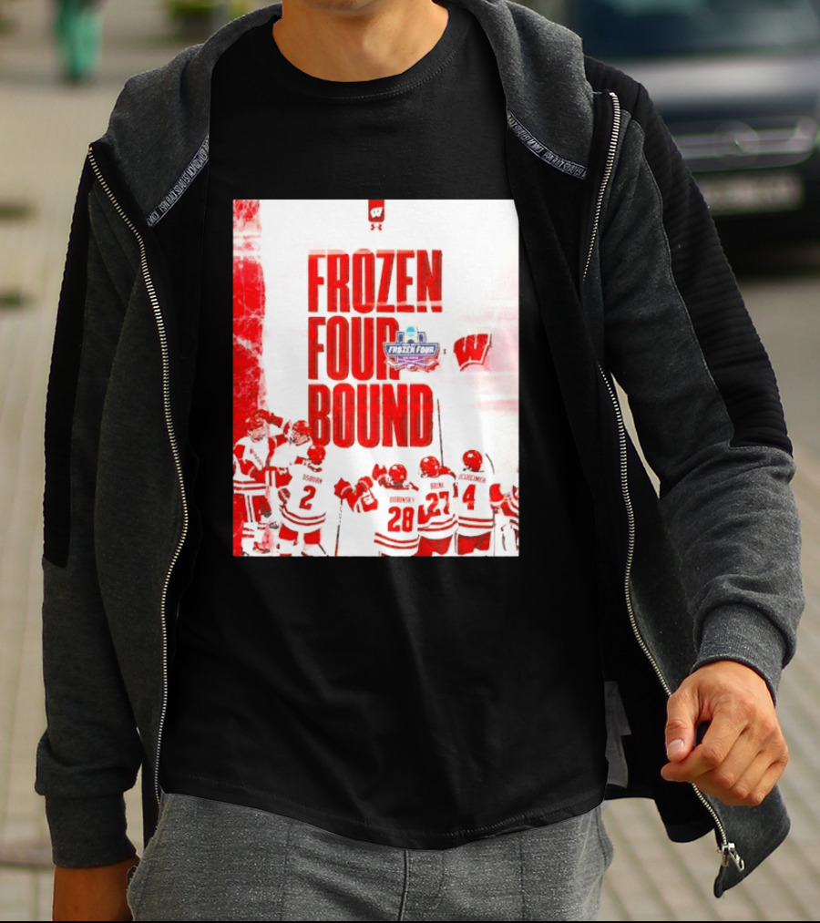 Frozen Four Bound Wisconsin Badgers Men's Ice Hockey Team Celebration T-Shirt