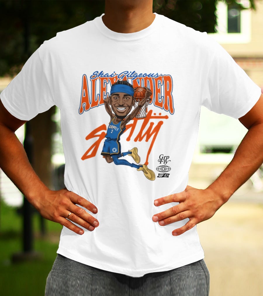 Shai Gilgeous Alexander Oklahoma City Basketball Dunk By Grip Fly T-Shirt