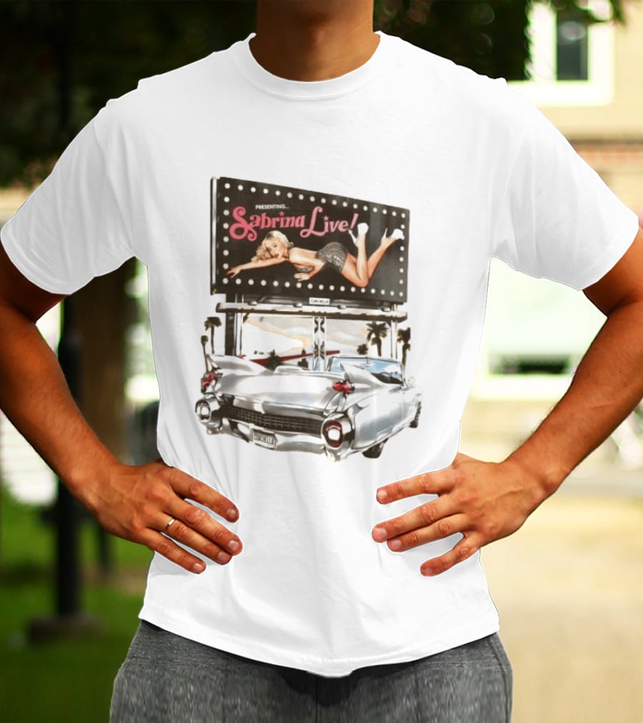 Presenting Sabrina Live Coachella Cadillac Billboard Vintage 50s T-Shirt