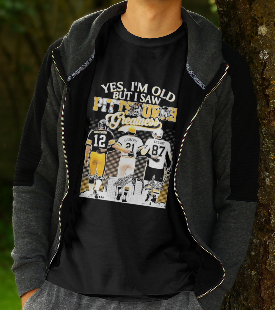 Yes I'm Old But I Saw Pittsburgh Greatness Football Legends 12 82 87 Vintage Players T-Shirt