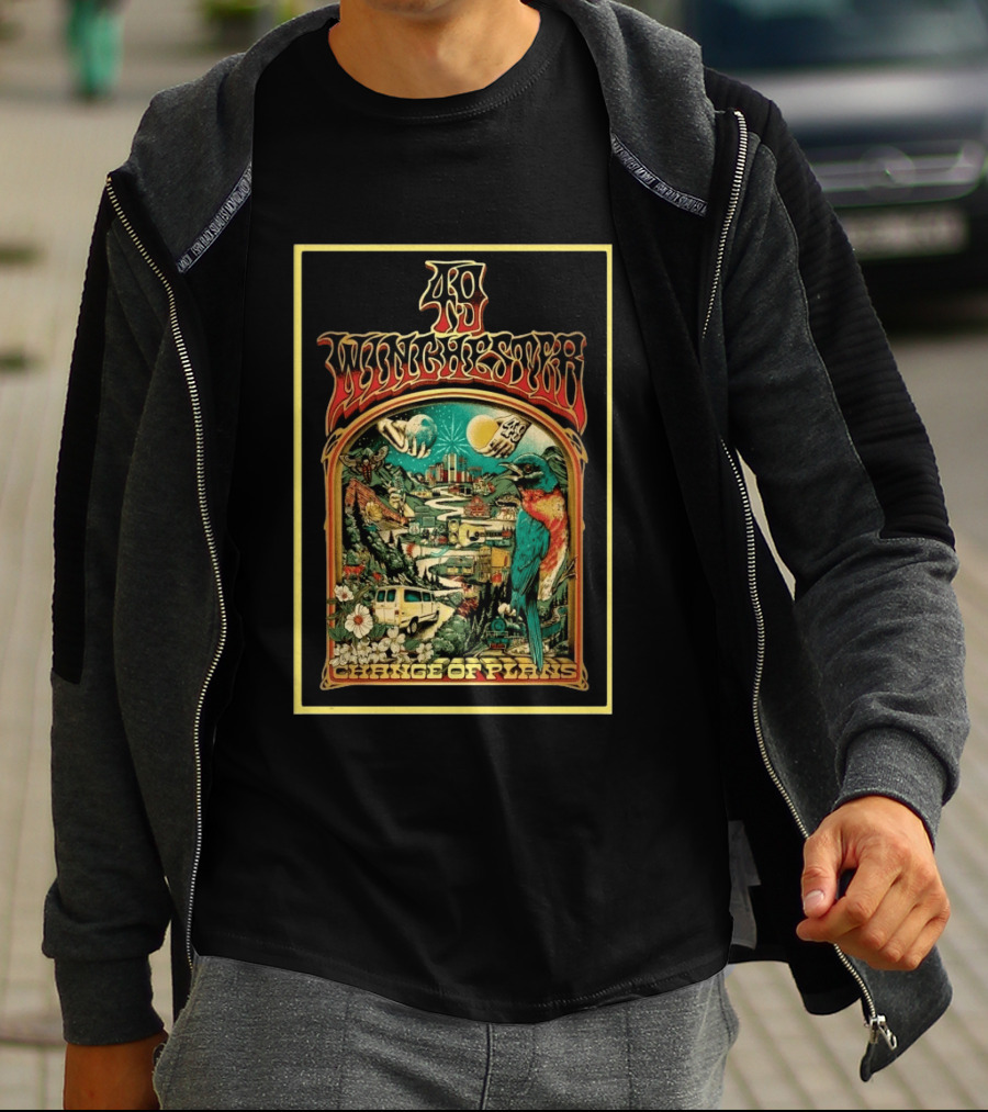 49 Winchester Change Of Plans Psychedelic Nature Cityscape Bird Van Moonflower T-Shirt