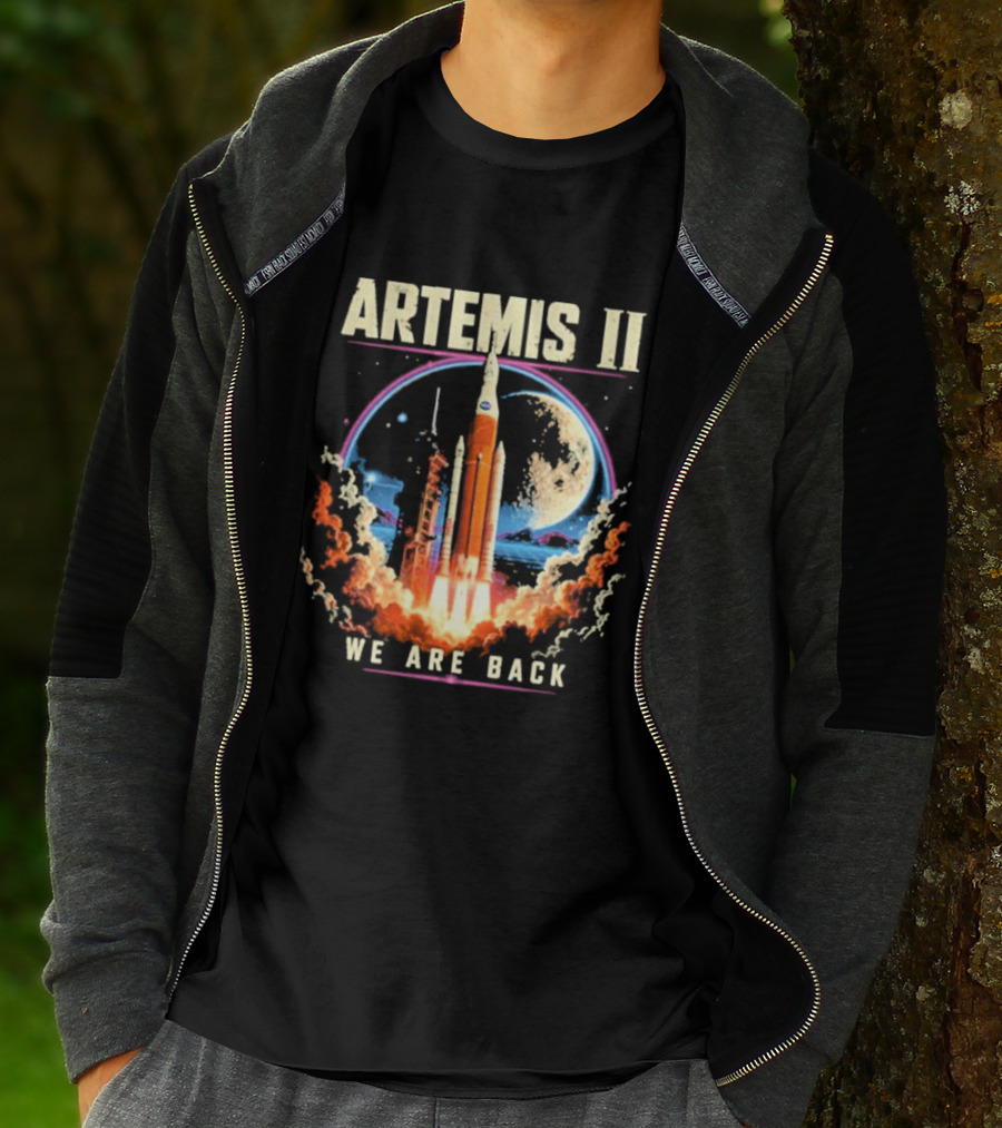 NASA Artemis II We Are Back Rocket Launch Moon Mission T-Shirt