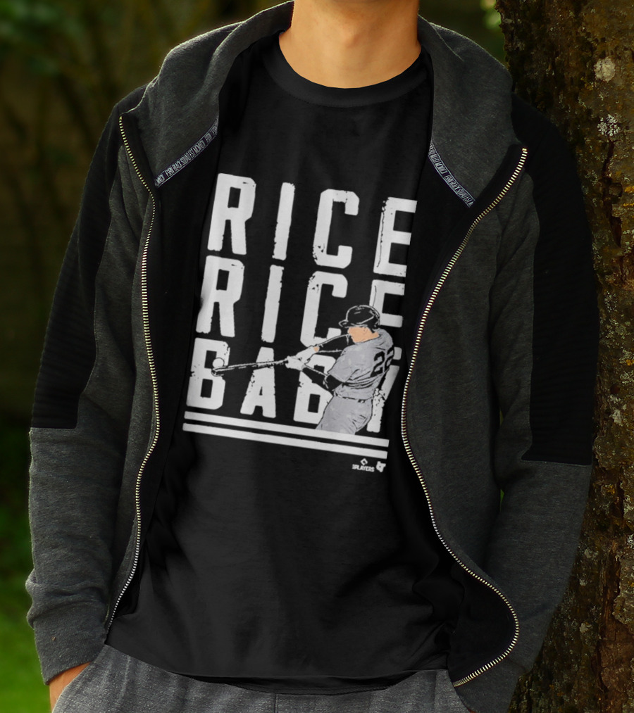 Rice Rice Baby Baseball Player Number 2 Batting Action T-Shirt
