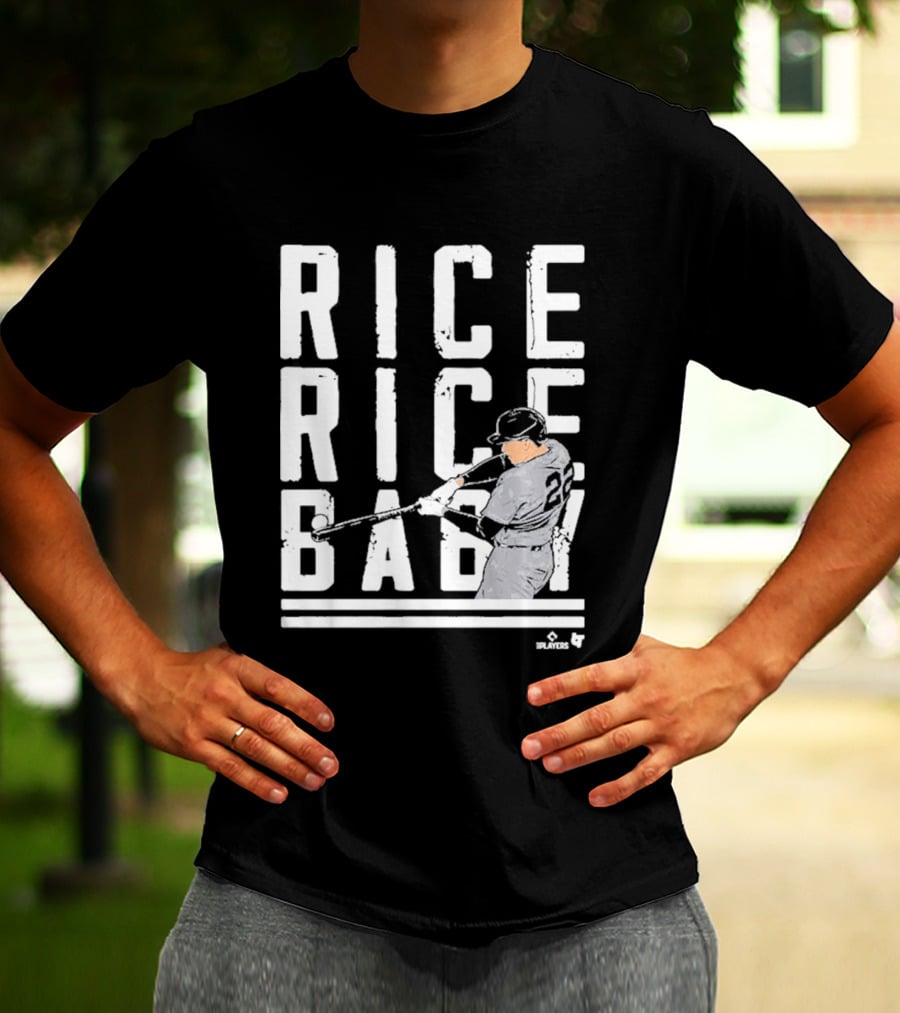 Rice Rice Baby Baseball Player Number 2 Batting Action T-Shirt