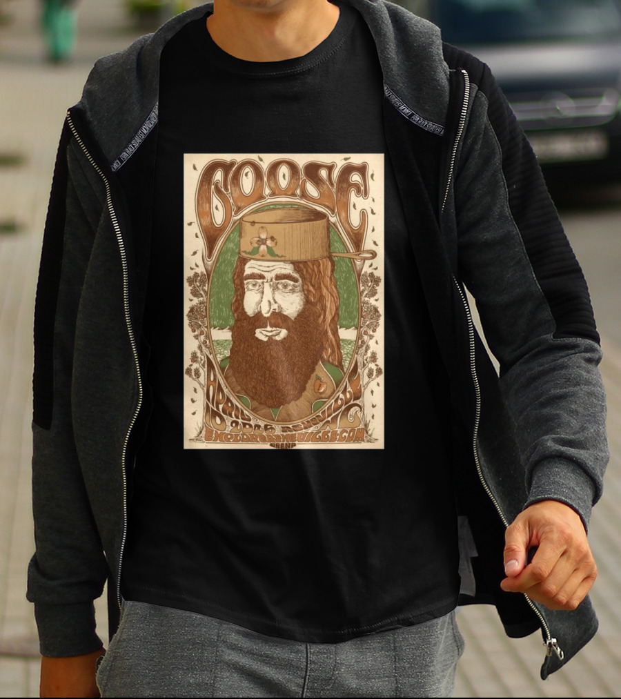 Goose Asheville ExploreAsheville.com Arena April 10 2026 Bearded Man With Hat T-Shirt