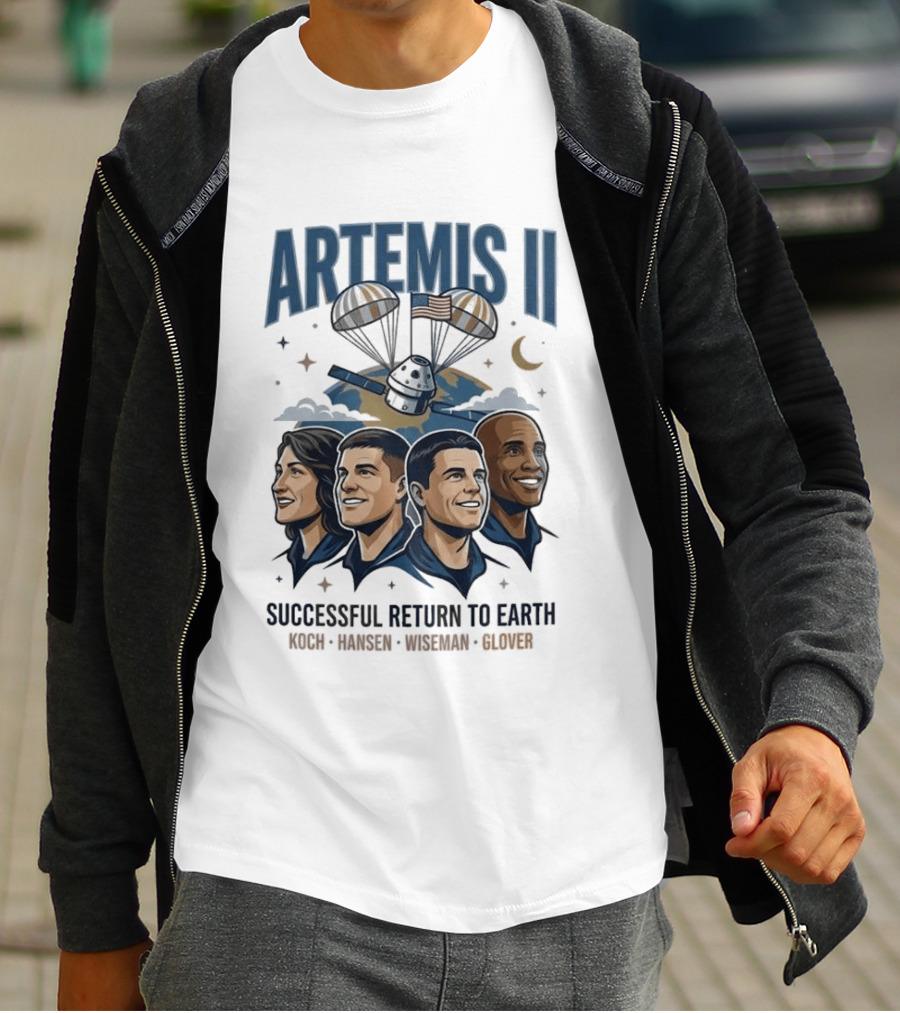 Artemis II Successful Return To Earth Koch Hansen Wiseman Glover T-Shirt