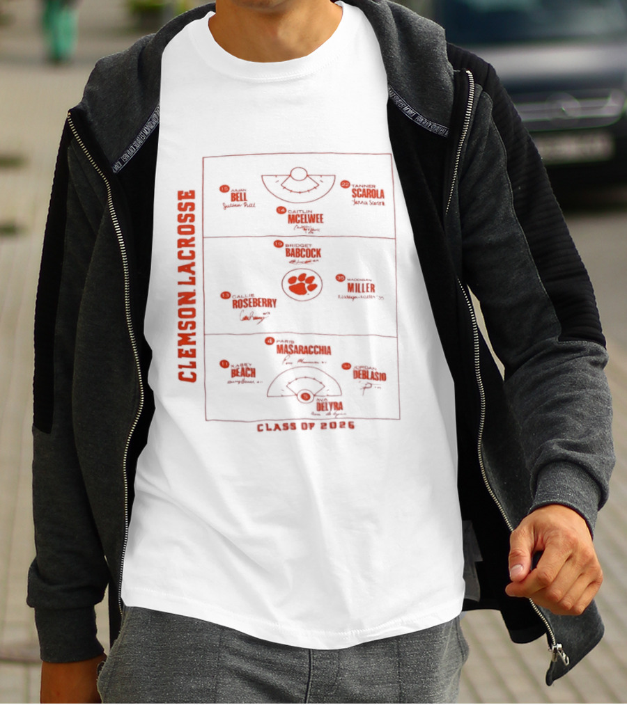 Clemson Lacrosse Field Diagram Class Of 2026 T-Shirt