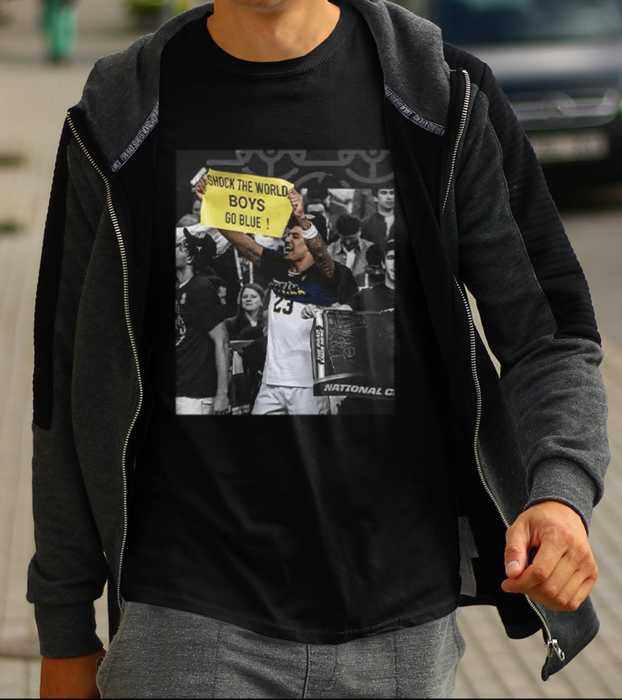 Shock The World Boys Go Blue Michigan Wolverines National Champions T-Shirt