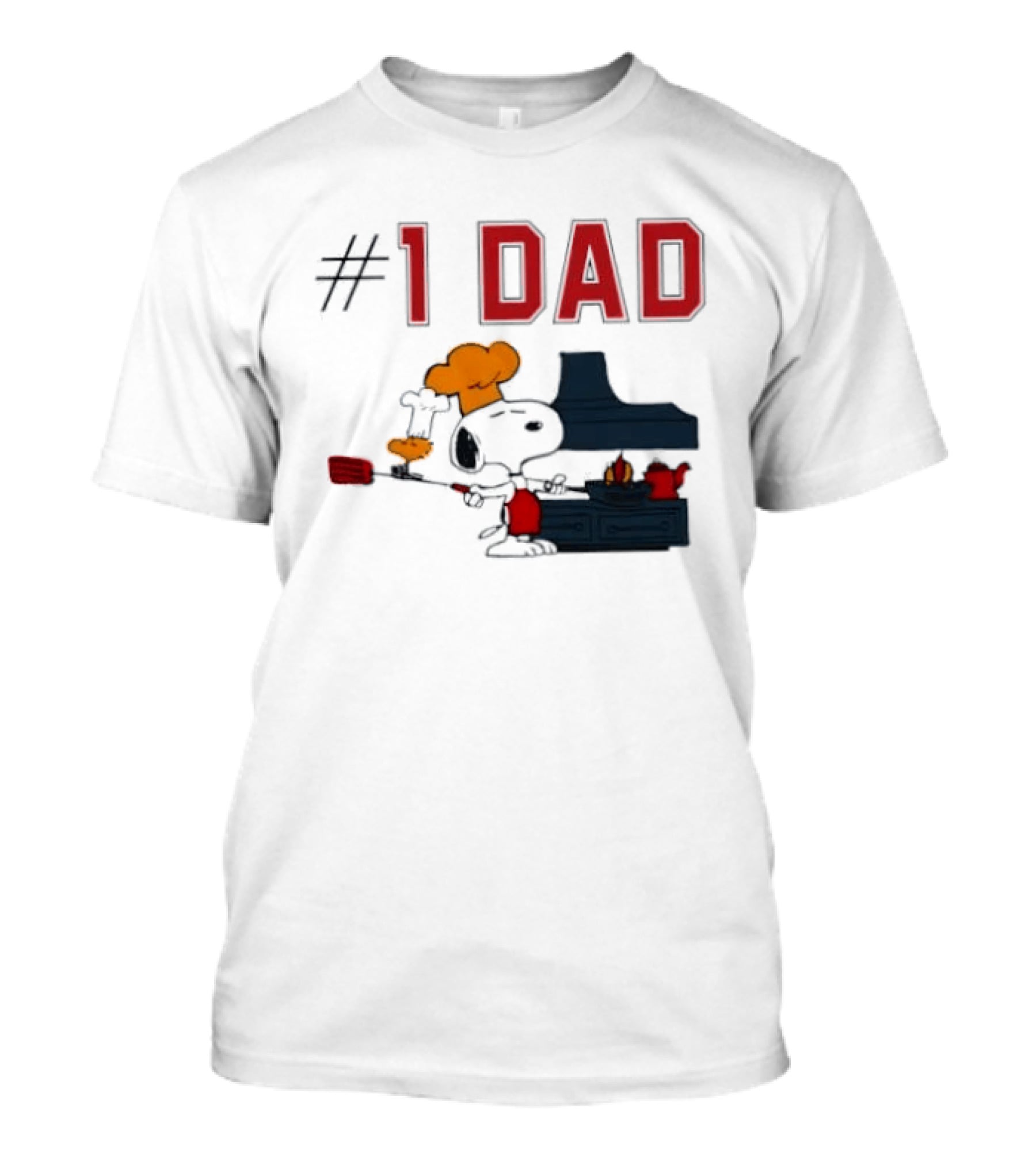 Snoopy #1 Dad BBQ Chef Cooking Grilling Peanuts Comic Strip T-Shirt