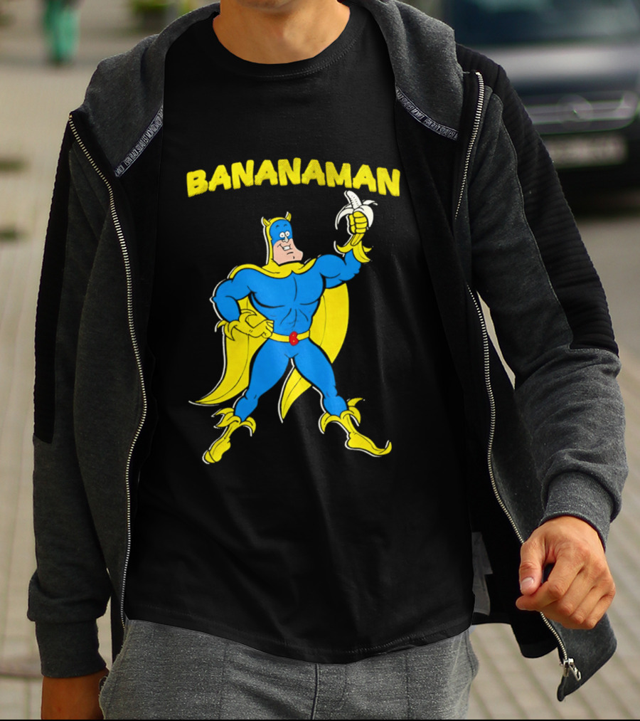 Bananaman Cartoon Superhero With Banana T-Shirt