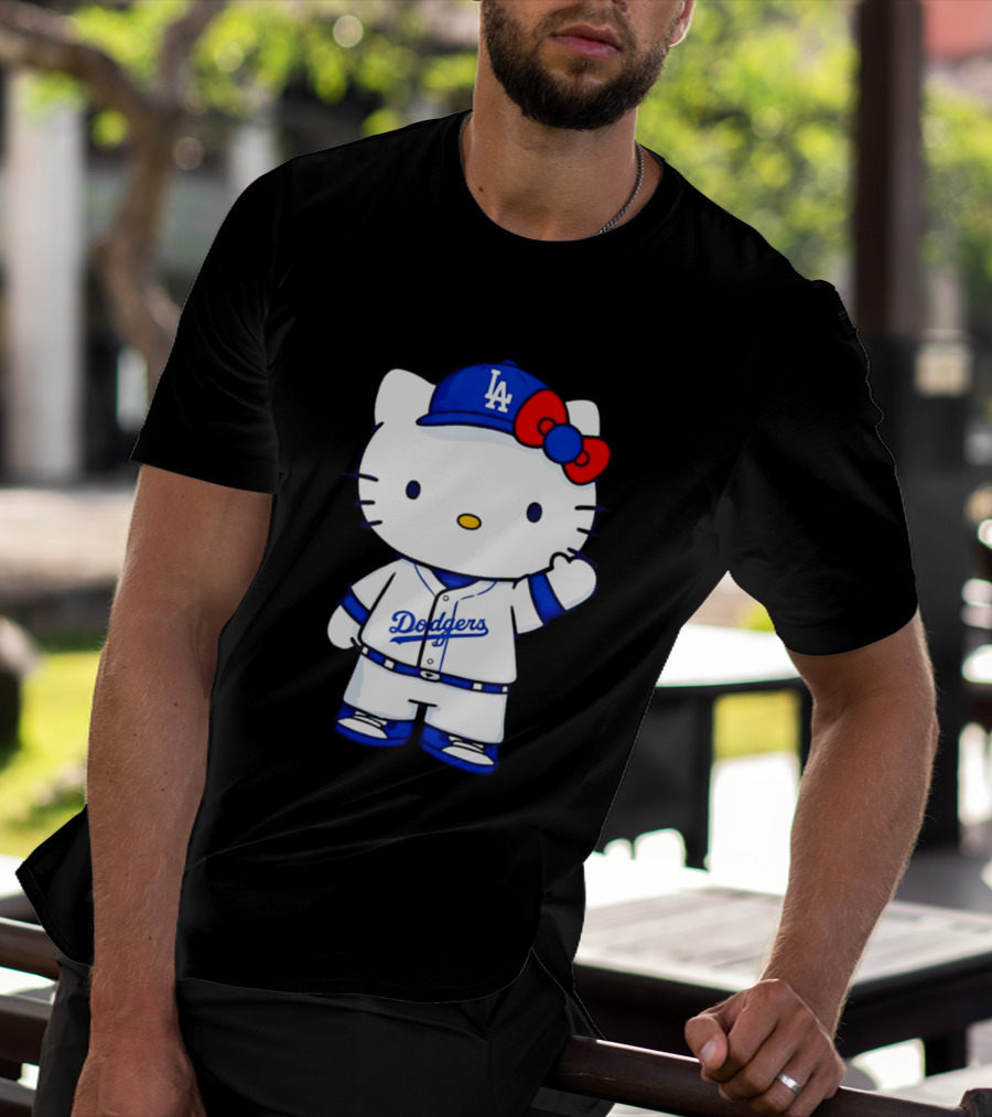 Hello Kitty Los Angeles Dodgers MLB Baseball Collaboration Fan T-Shirt