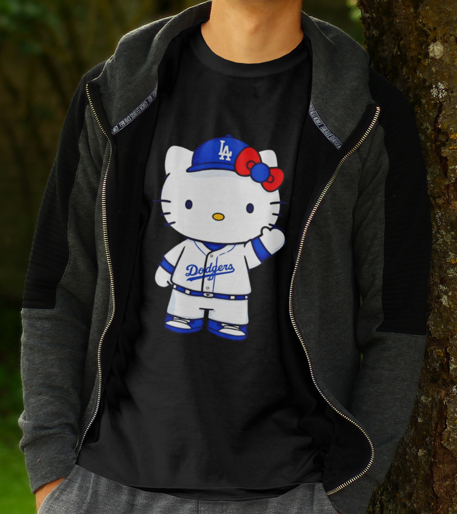 Hello Kitty Los Angeles Dodgers MLB Baseball Collaboration Fan T-Shirt