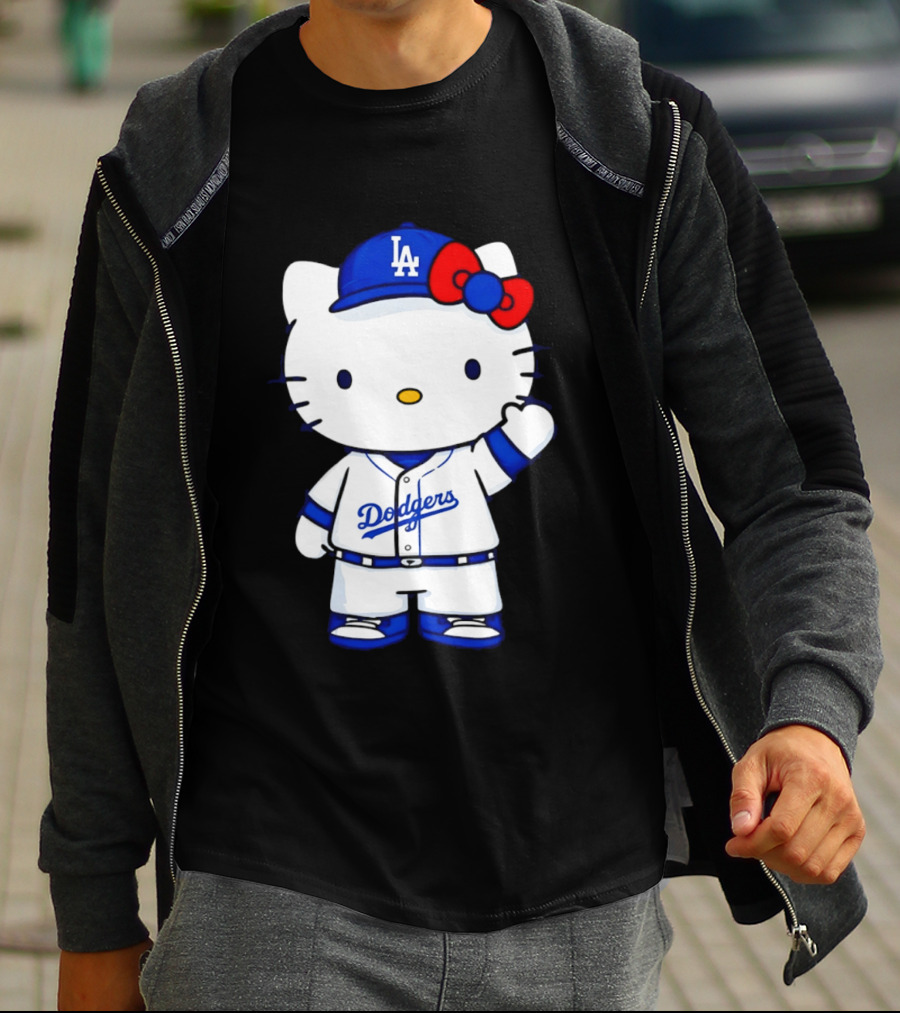 Hello Kitty Los Angeles Dodgers MLB Baseball Collaboration Fan T-Shirt