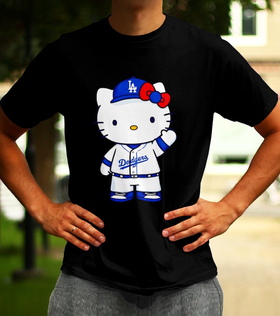 Hello Kitty Los Angeles Dodgers MLB Baseball Collaboration Fan T-Shirt