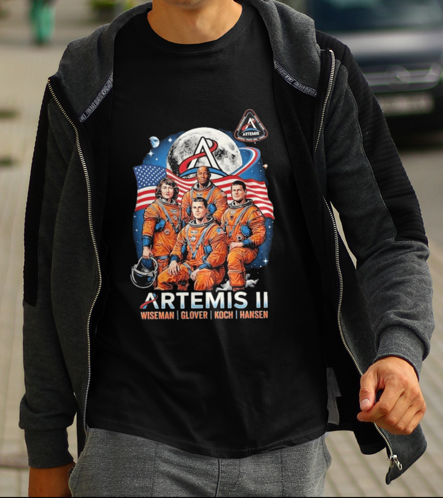 NASA Artemis II Wiseman Glover Koch Hansen Astronauts Return To Earth Moon Mission T-Shirt