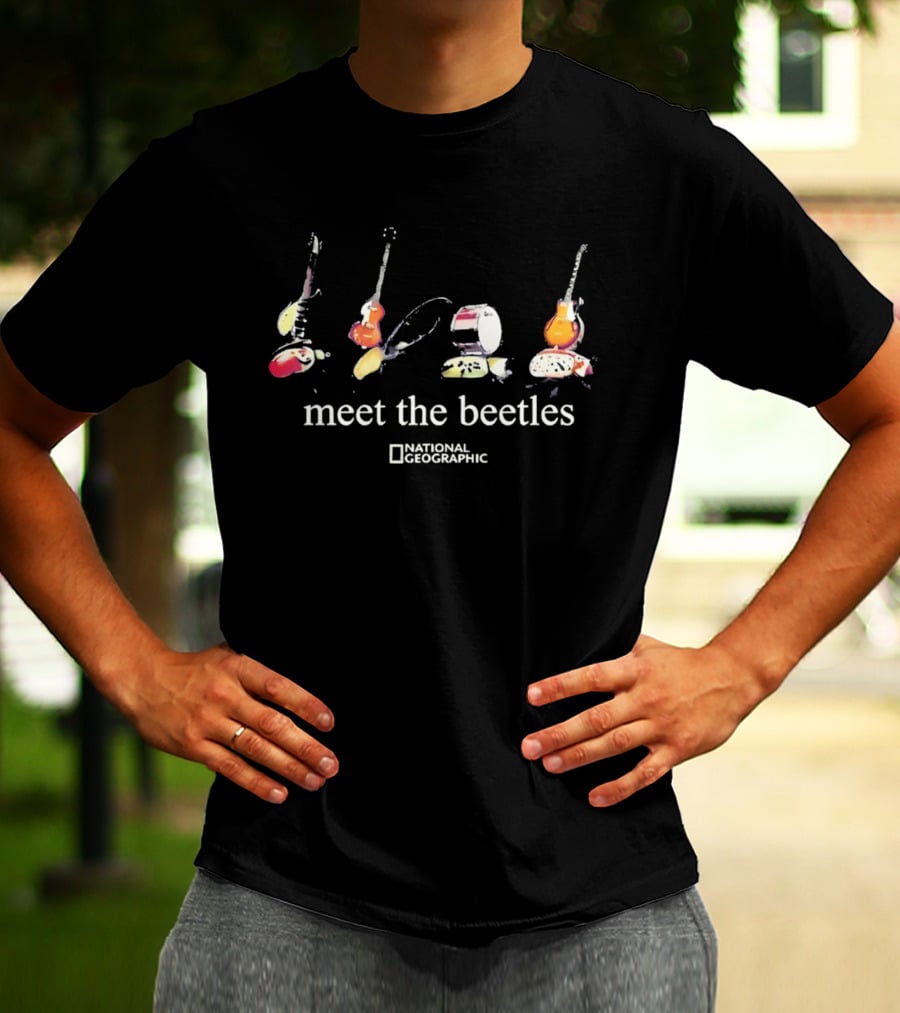 National Geographic Meet The Beetles Cotton Beatles Inspired Instruments T-Shirt