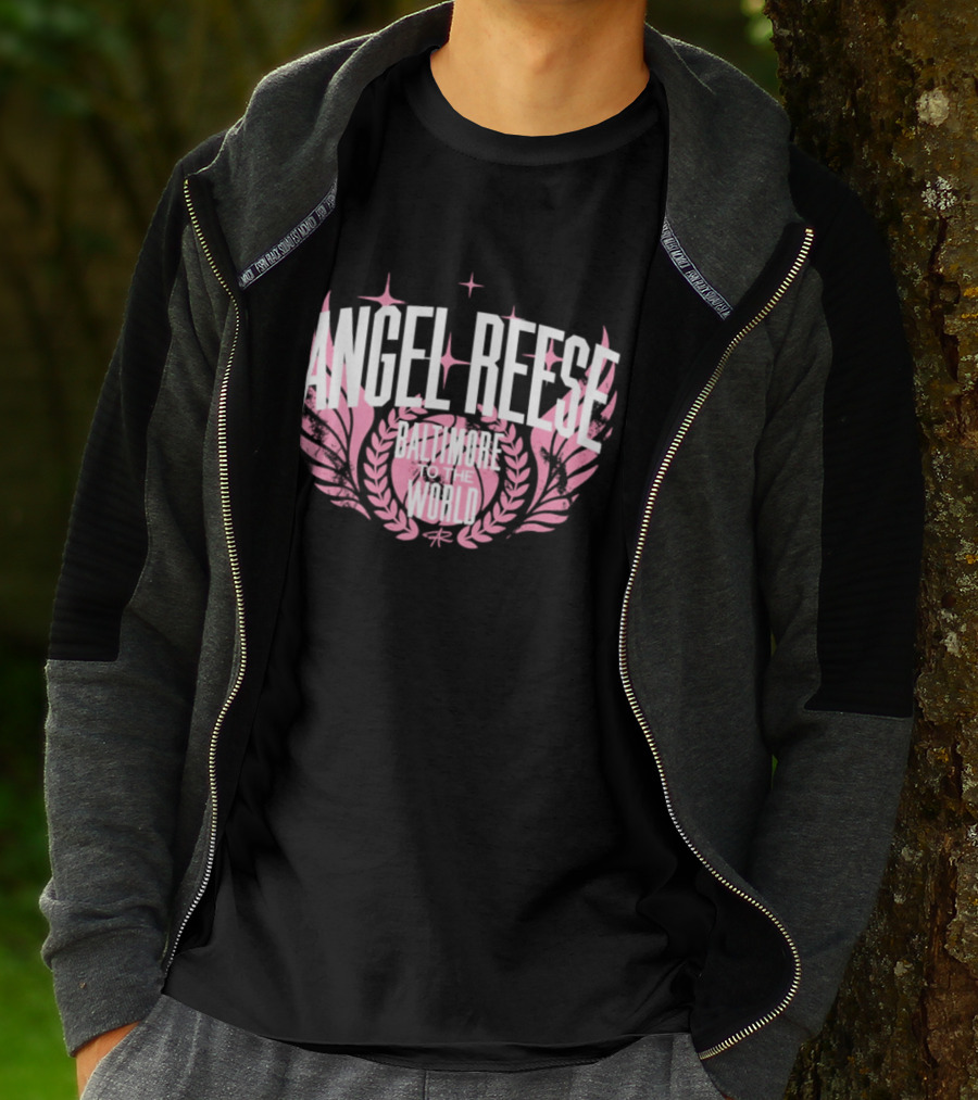 Angel Reese Baltimore To The World Laurel Wings Star Motif T-Shirt
