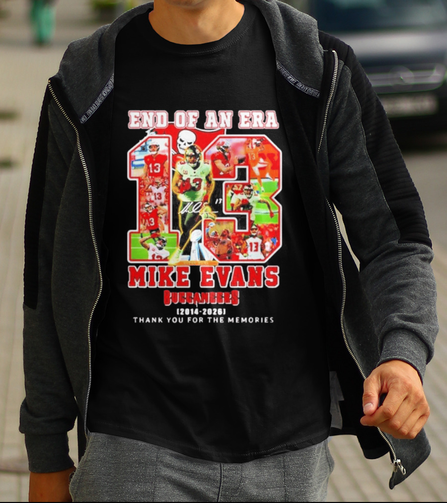 End Of An Era Mike Evans Tampa Bay Buccaneers 2014 2026 Thank You For The Memories T-Shirt