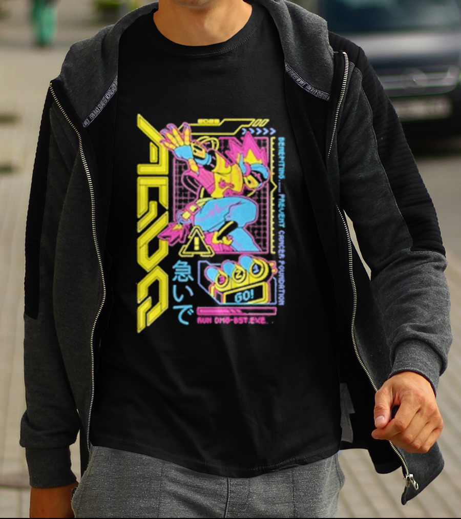 The Yetee AGDQ 26 Neon Anime Mech Retro Japanese T-Shirt