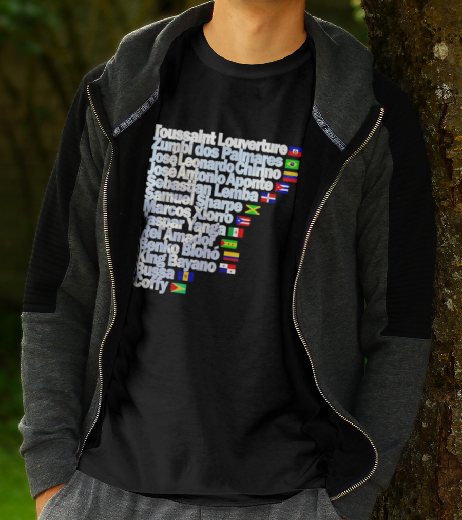 Toussaint Louverture Zumbi Dos Palmares José Leonardo Chirino José Antonio Aponte Cimarrón Latinos Samuel Sharpe Maroon Warna Bayano Yanga Pallmarés T-Shirt