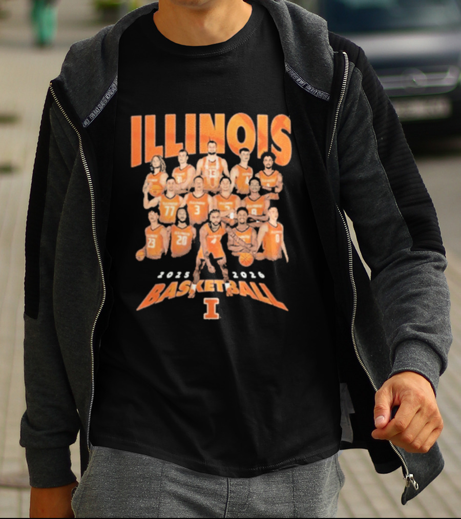 Illinois Basketball 2025 2026 Roster Players T-Shirt